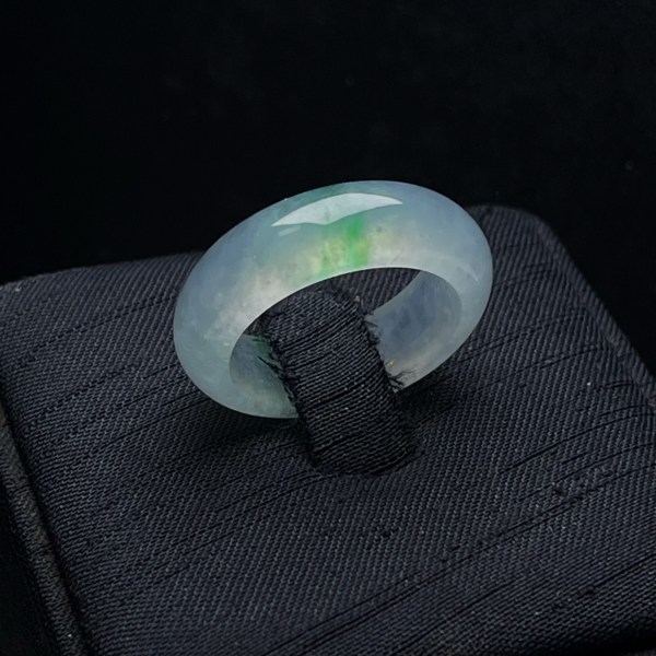 天然緬甸翡翠A玉冰綠算盤子指環15號港度Burmese Jadeite Jade Icy Bright Green Ring HK Size 15 US Size 6.75