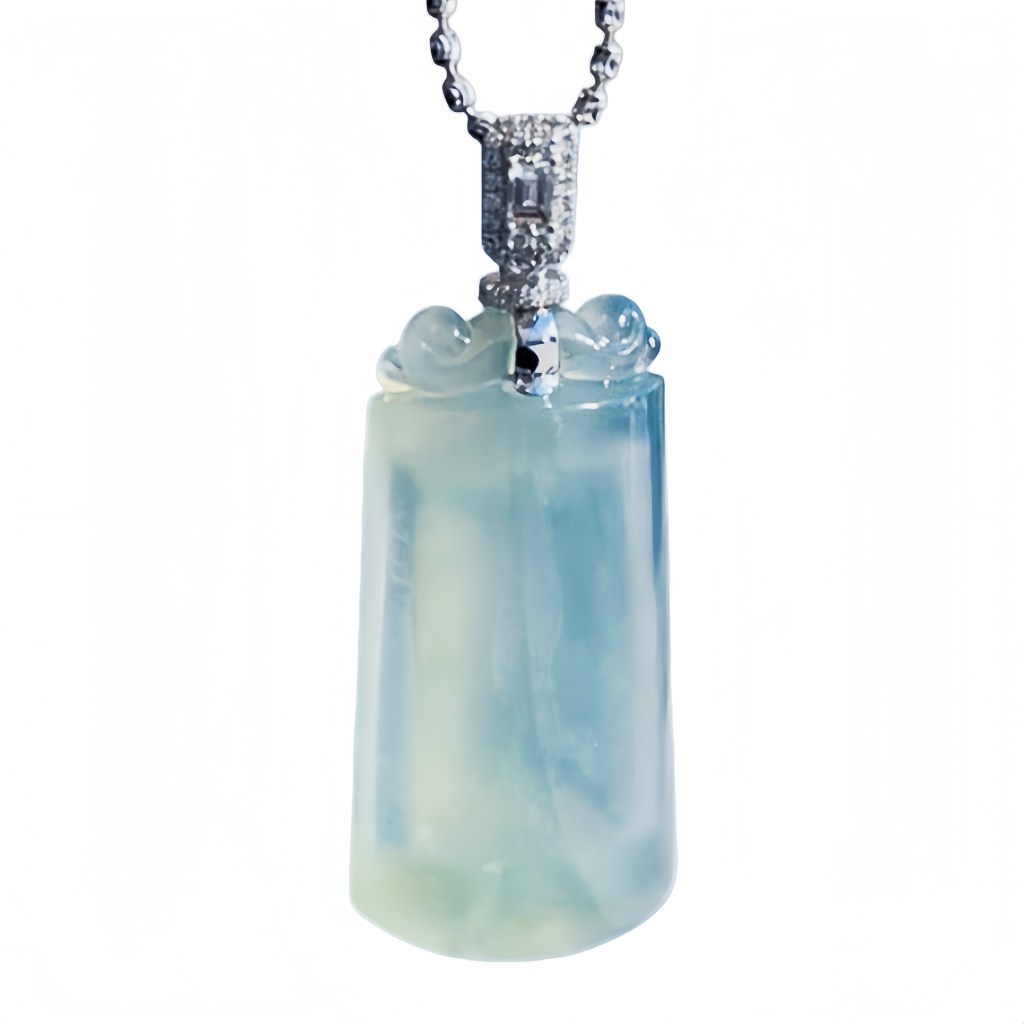 特價@緬甸翡翠A玉高冰種無事牌18K金鑽石 Burmese Jadeite Jade Icy Plague Pendant 18K Gold & Diamonds