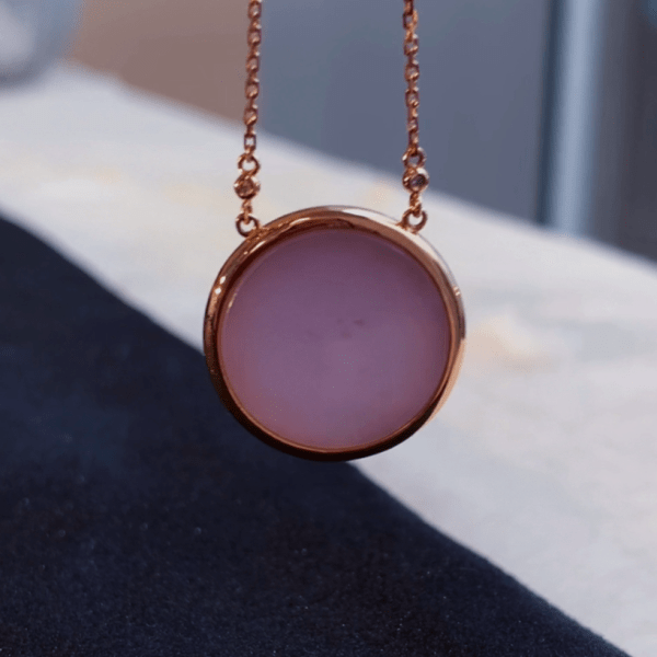 【特價】緬甸翡翠A玉紫羅蘭圓牌18K金鑽石Burmese Jadeite Jade Lavender Plaque Pendant 18K Gold & Diamonds
